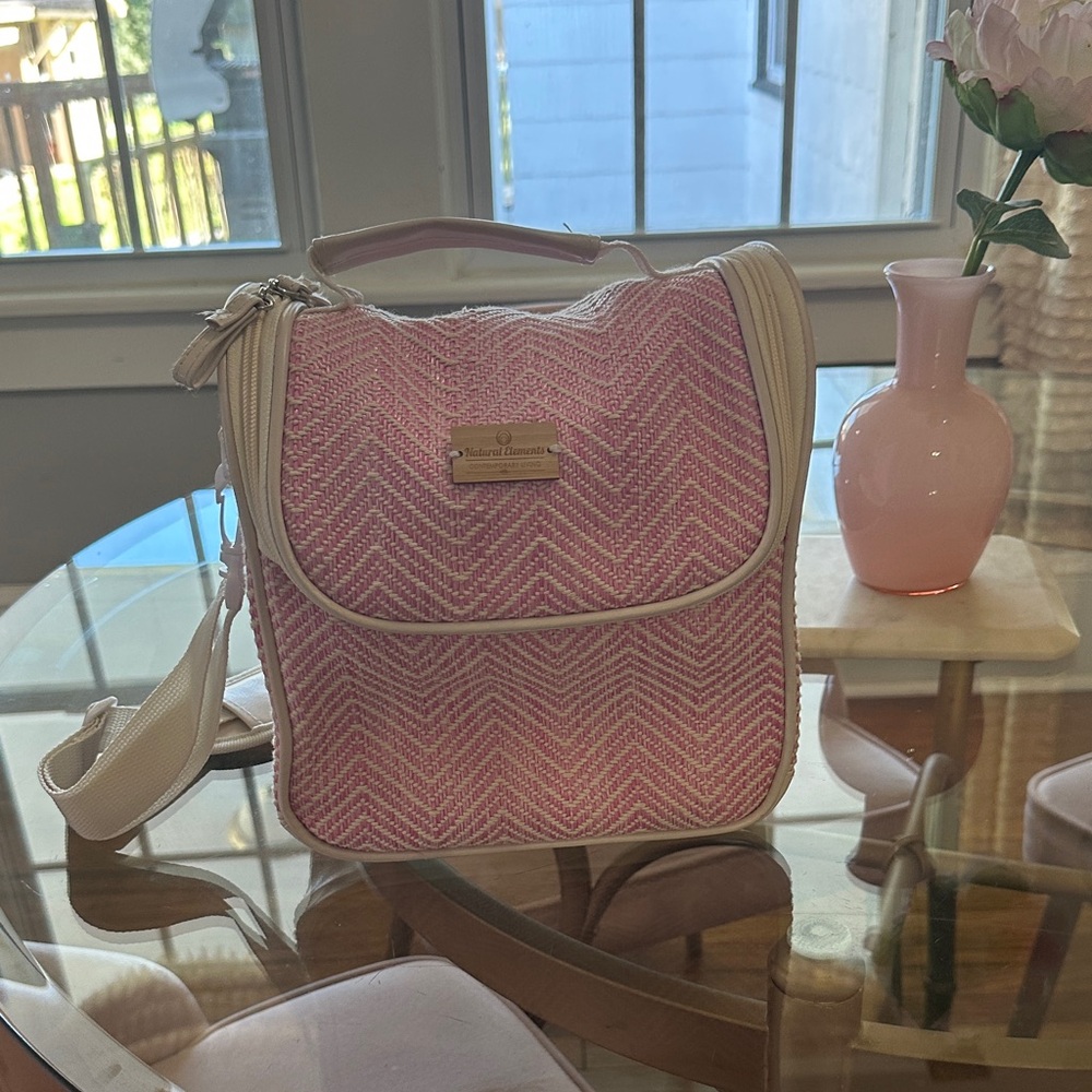 Natural Elements Pink Chevron Baby Bag
